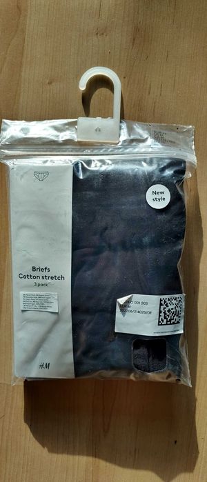 Męskie majtki slipy czarne 3 pak H&M