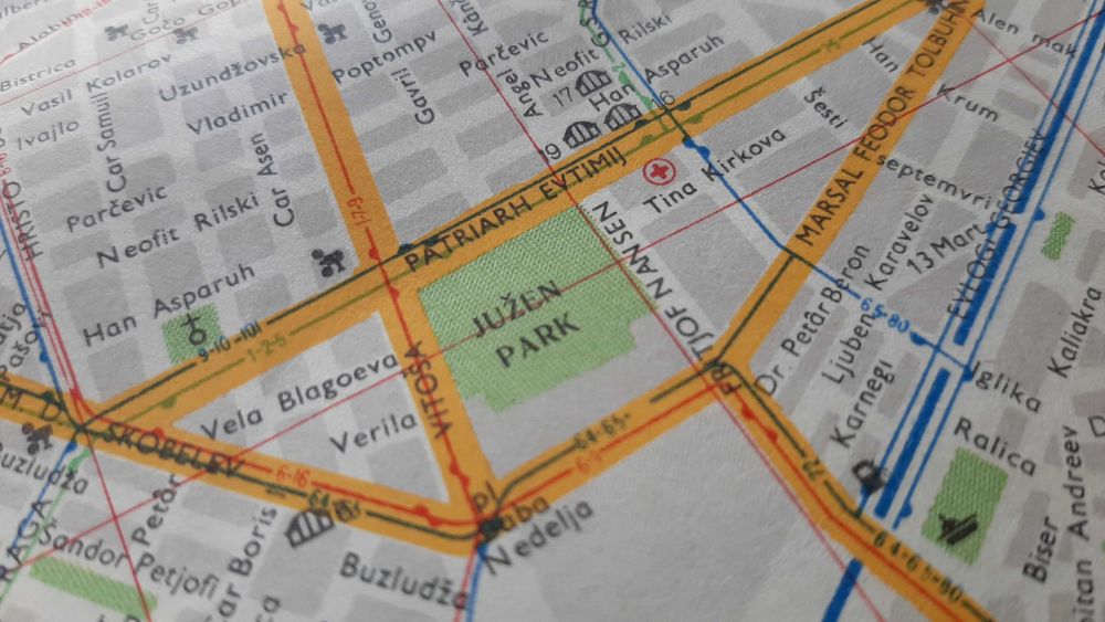 Sofia, plan-mapa Sofii; gratis plan Warny (Warna, Varna)