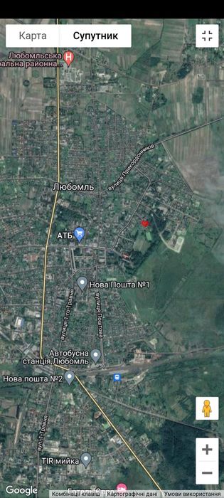 Земельна ділянка комерційного призначення м.Любомль 0.199га+лазня