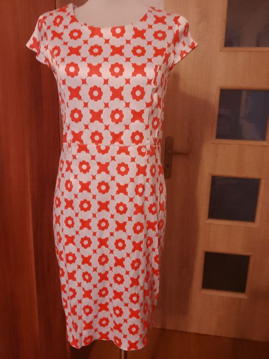 Sukienka czerwono - biała