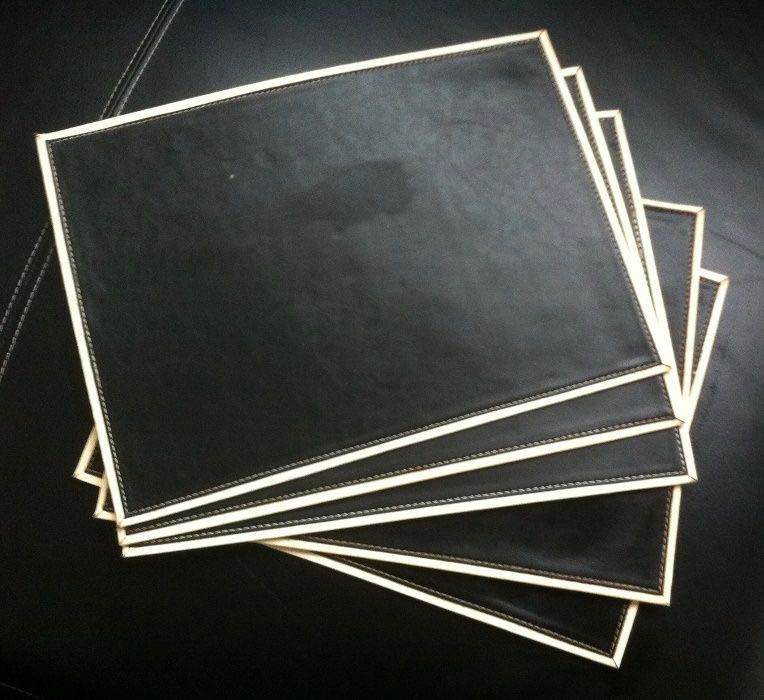 conjunto de bases de mesa em pele