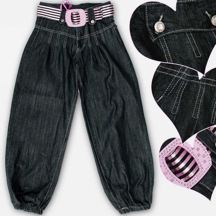 Spodnie jeansowe pumpy dziewczęce 140-146 nowe