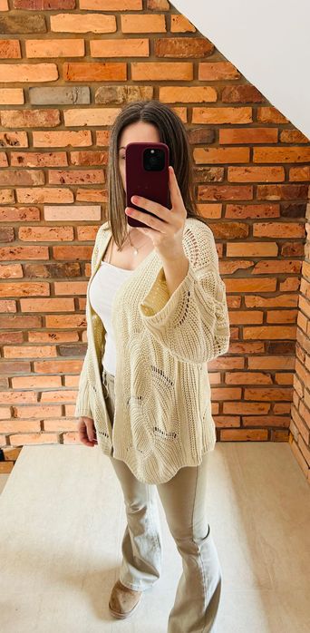 Sweter/ Kardigan beżowy M