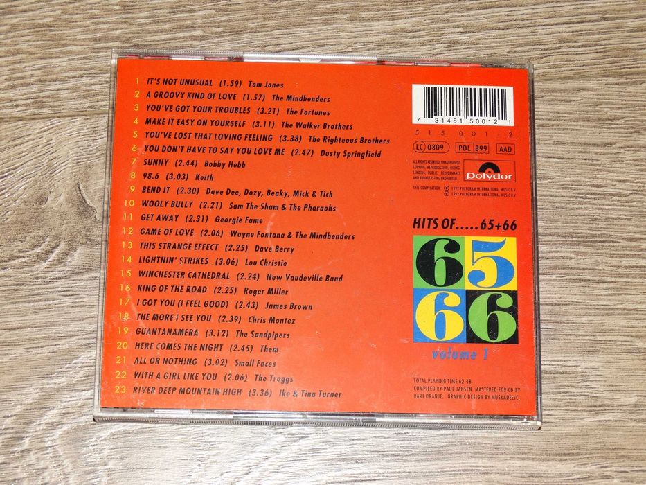 Hits of 65-66  Various Artist CD