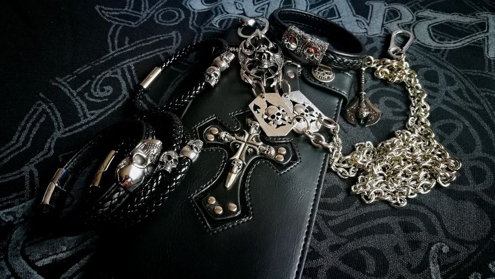 Łańcuch do kluczy portfela motocyklowy metal czaszki czachy chopper HD