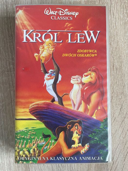 Oryginalna kaseta VHS z lat 90 Król Lew Walt Disney