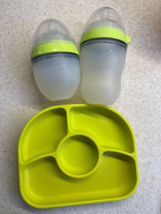 Пляшечки como tomo, тарілка bbluv