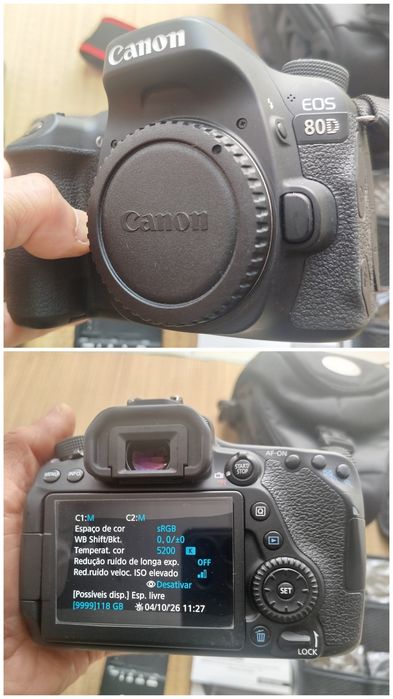 Canon 80d, 18-55mm,  punho original bolsa