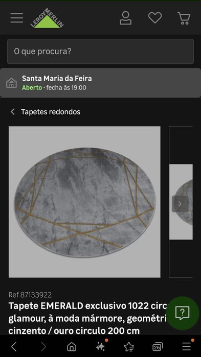 Tapete 200cm EMERALD circulo - à moda mármore, geométrico