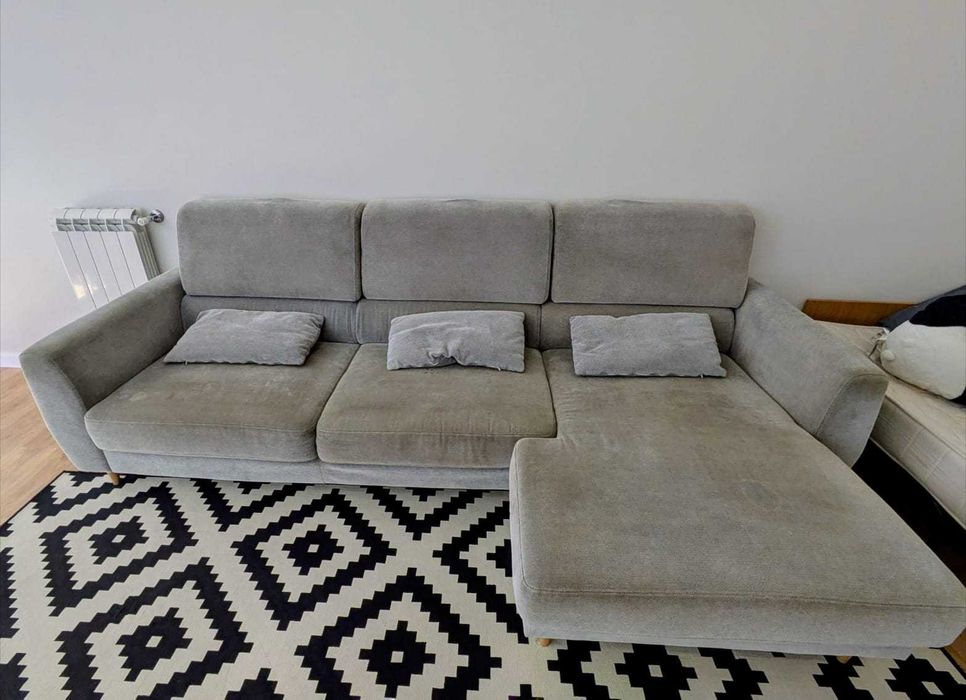 Sofá IKEA Slantorp 3 lugares chaise longue cinzento. baixou!