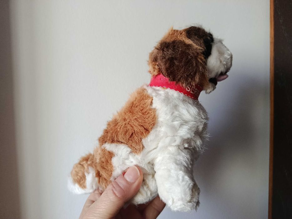 Peluche cão São Bernardo cesto da higiene bebe