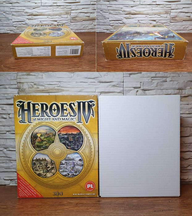 Heroes of Might and Magic IV 4 + 1 II 2 GOLD - polskie wyd. BIG BOX PL