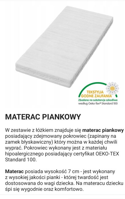 Łóżko dziecięce Domek z materacem