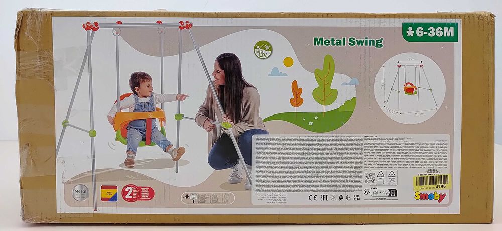 Smoby Metalowa Huśtawka Bujawka Baby Swing ok. 120cm