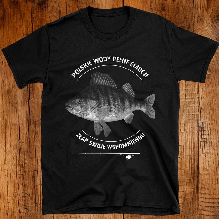 koszulka wędkarska okoń, koszulka dla wędkarza na ryby okoń