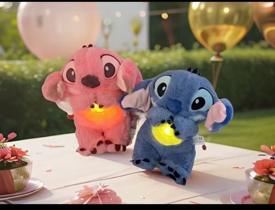 Рожевий блакитний Дихаючий Стіч стітч ангел нічник музика рухаються ву