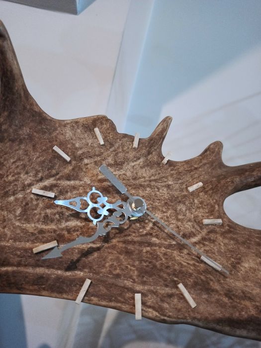 Zegar z łopaty daniela, prezent dla miłośnika lasu, poroża