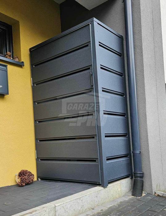 Wiata śmietnikowa dach prosty 1x0,5m Antracyt GP354