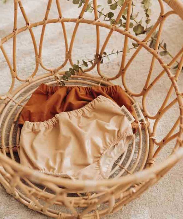 Conjunto de camisola e calções em Algodão Orgânico – tijolo