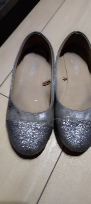 Balerinki, kolor srebrn