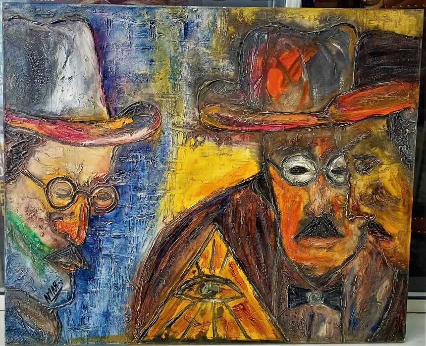 Quadro  Óleo Fernando Pessoa