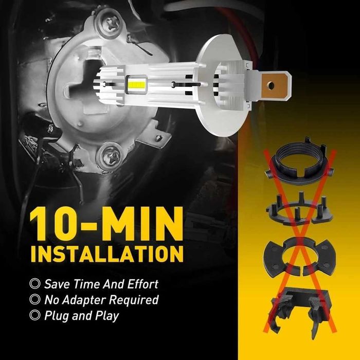 Лампи LED H1 12V 6000K Auxito  світлодіодні автолампи без  лед н1 12в