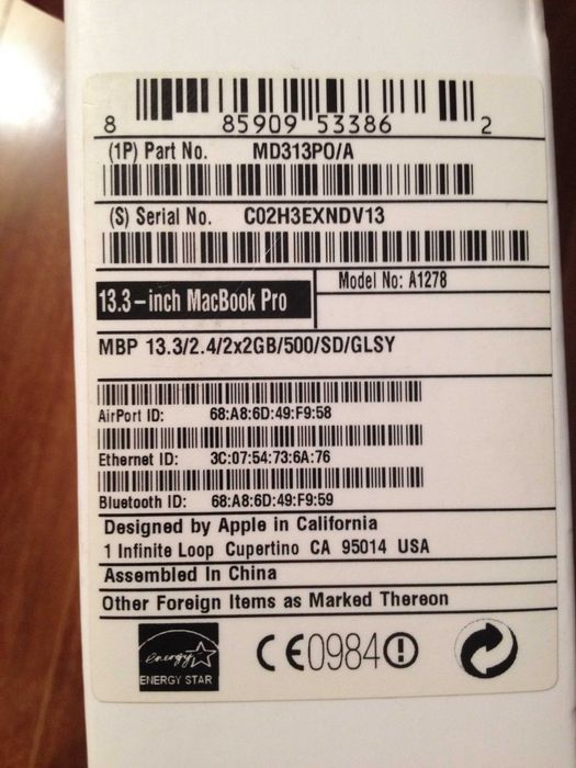 Apple MacBook Pro Mid 2010 c/ disco SSD 480 GB