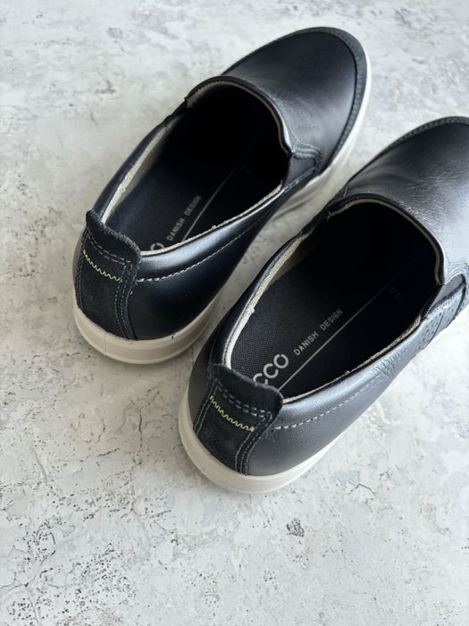 чоловічі сліпони ecco collin 2.0, 40 кросівки кеди шкіряні чорні нові фірмові оригінал екко Мужские слипоны