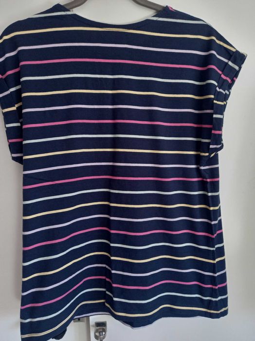 T-shirt nova azul marinho com riscas coloridas - M - Springfield