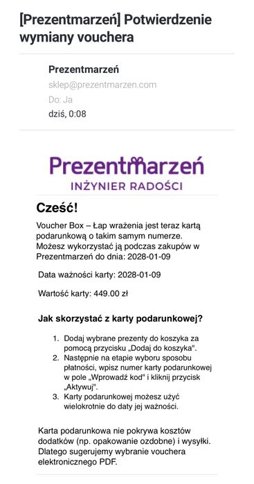 Voucher Prezent Marzeń