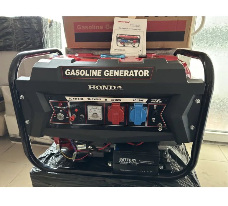 Генератор HONDA 6-6.5 кВт с РУЧНЫМ СТАРТЕРОМ EM6500CXS хонда 100% медь