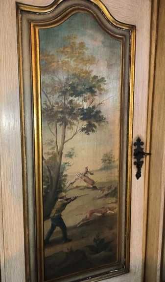 Móvel de Sala Vintage/Clássico com Pinturas à Mão (Cenas de caça)
