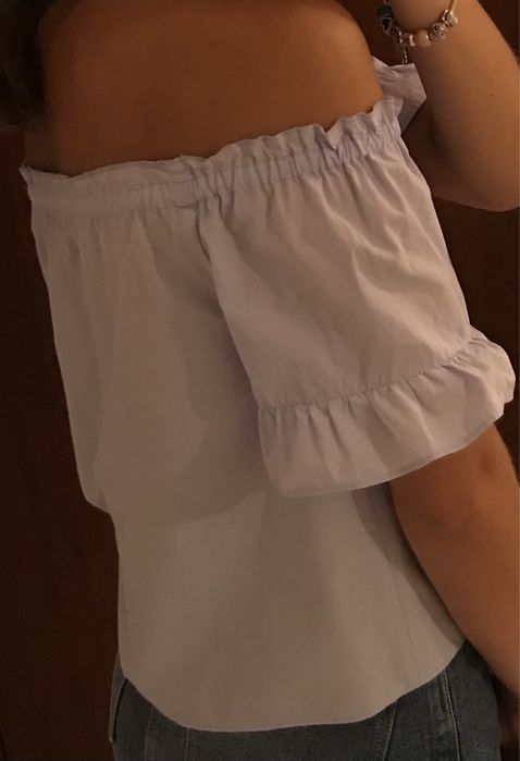 Top azul claro com elástico