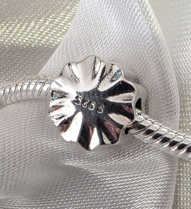 Charms srebrny zawieszka do pandora   kwiat S925