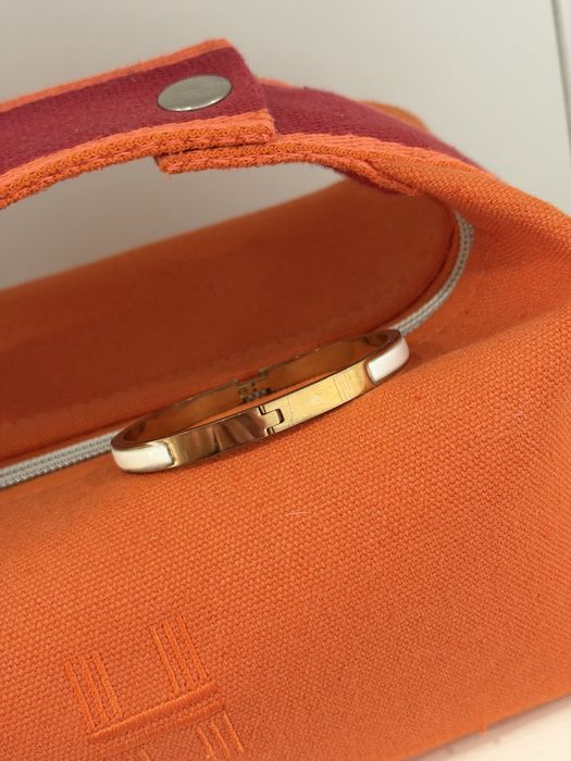 Браслет жосткий стиль Hermes тонка серія розовое золото