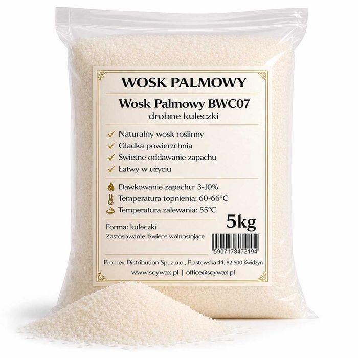 5 kg Wosk Palmowy BWC 07 - do świec wolnostojących Pillar od SoyWax.pl