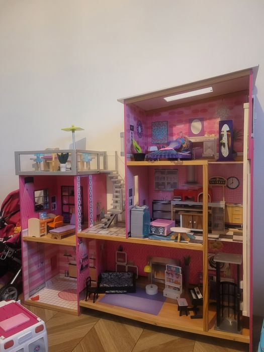 Zestaw barbie domek, kampery samolot