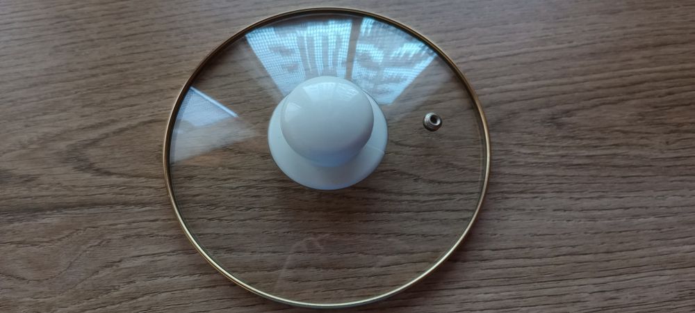 Garnek Emaliowany Floriana z pokrywką szklaną. Zestaw 4szt.