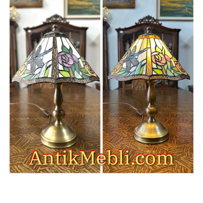 Настільна лампа в стилі Тіффані світильник латунь  торшер б у 7596