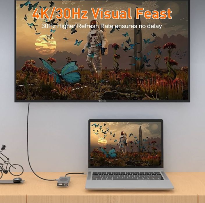 SZPACMATE Adapter/Hub stacja dokująca USB C, 13 w 1