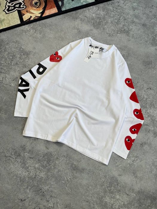 Лонгслив PLAY Comme Des Garcons білий