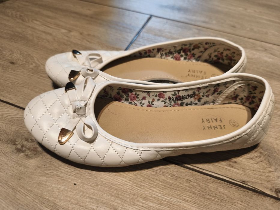 Baleriny białe 39 jak nowe Jenny fairy