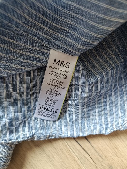 Koszula 100% len Marks & Spencer rozmiar 3XL  XXXL
