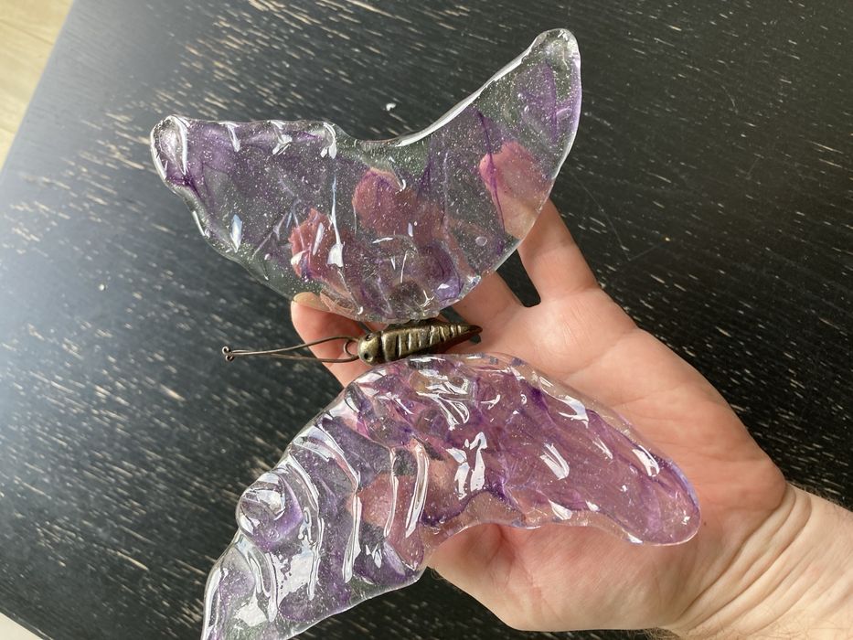 Szkło artystyczne motyl ozdoba