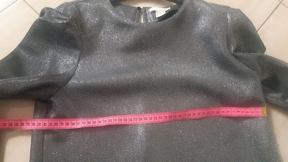 Srebrna elegancka imprezowa sukienka 38 40 H&M