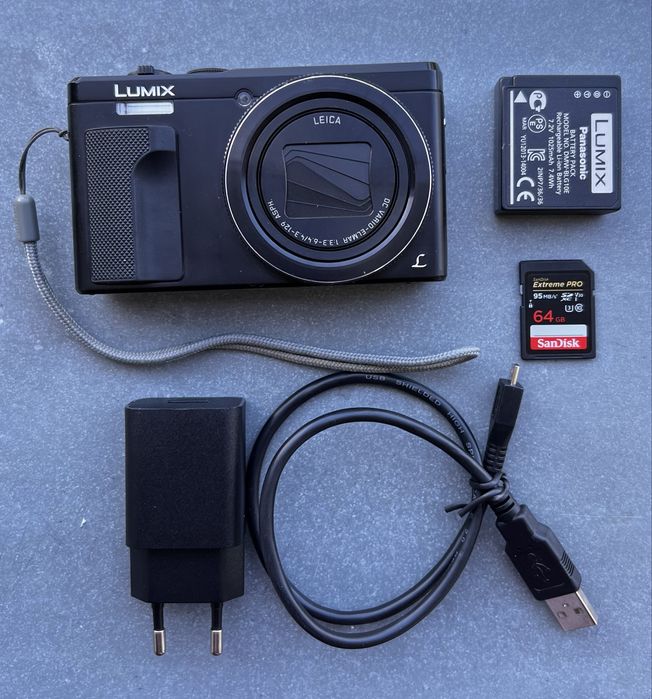 Panasonic Lumix DMC-TZ80 cyfrowy aparat kompaktowy digicam zestaw