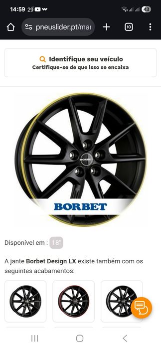 Jantes 18 borbet design LX