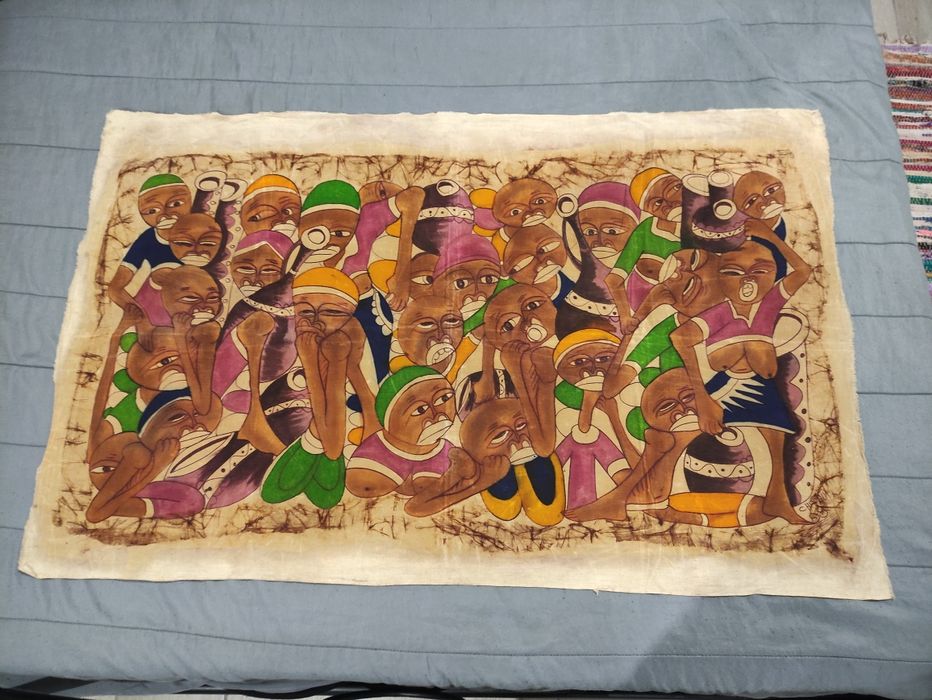 Arte Africana Pintura Sobre Tecido ( LOTE )