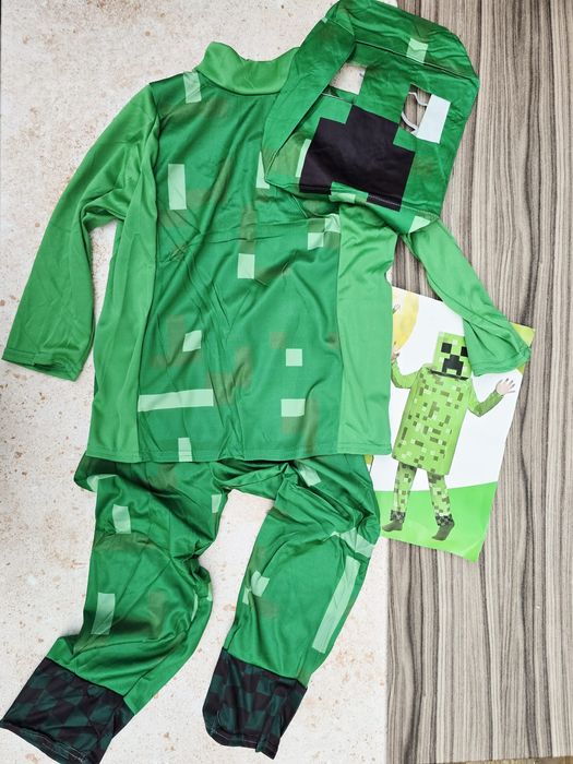 Strój przebranie Creeper Minecraft dla dzieci rozm L nowy