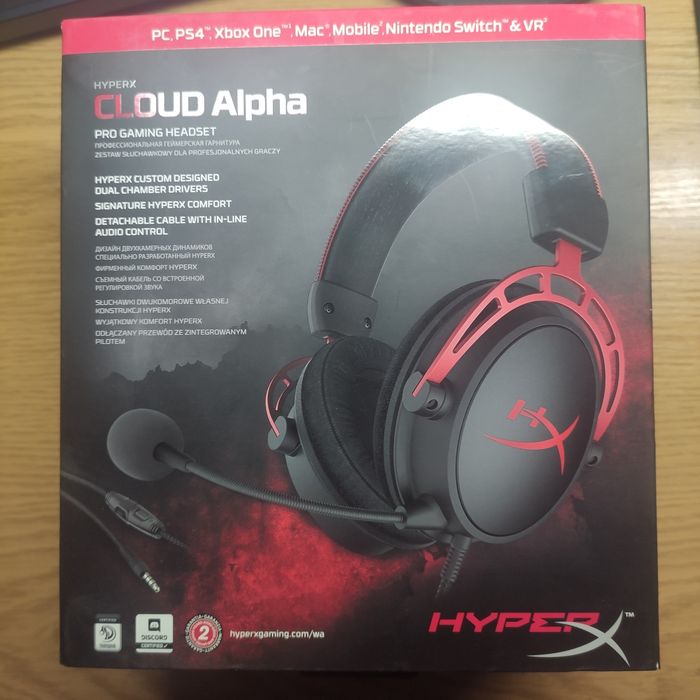 Коробка от наушников hyperx Cloud alpha